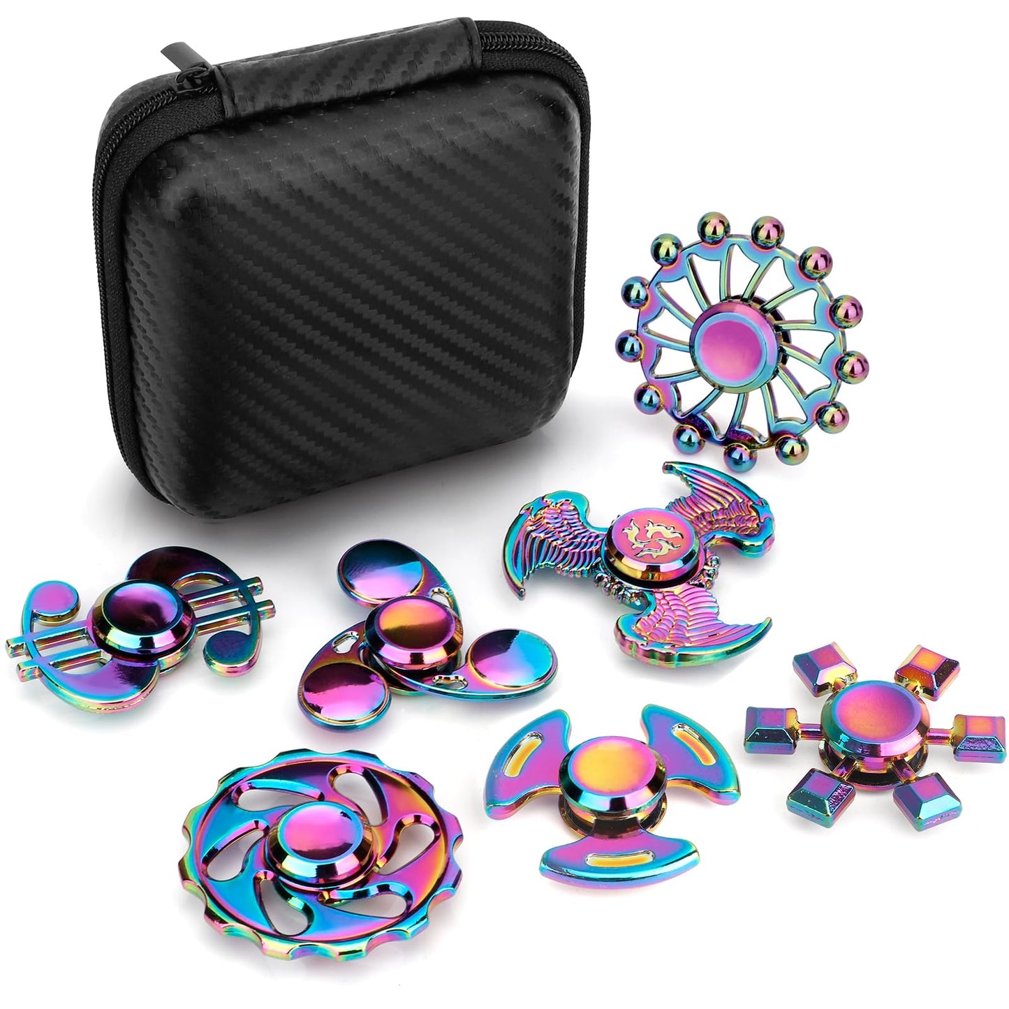 Cool Metal Fidget Toy Set Fidgets Spinners Toy For Kids Adults, Stainless Steel Finger Hand Spinner Fidget Pack For Focus, Fingertip Gyro Party Favors Supplies Goody Bag Fillers Stress Toys Gifts