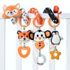 Tumama Baby Car Seat Toys, Black And White High Contrast Newborn Infant Hanging Toys, Crib Stroller Spiral Wrap Toys With 3 Pcs