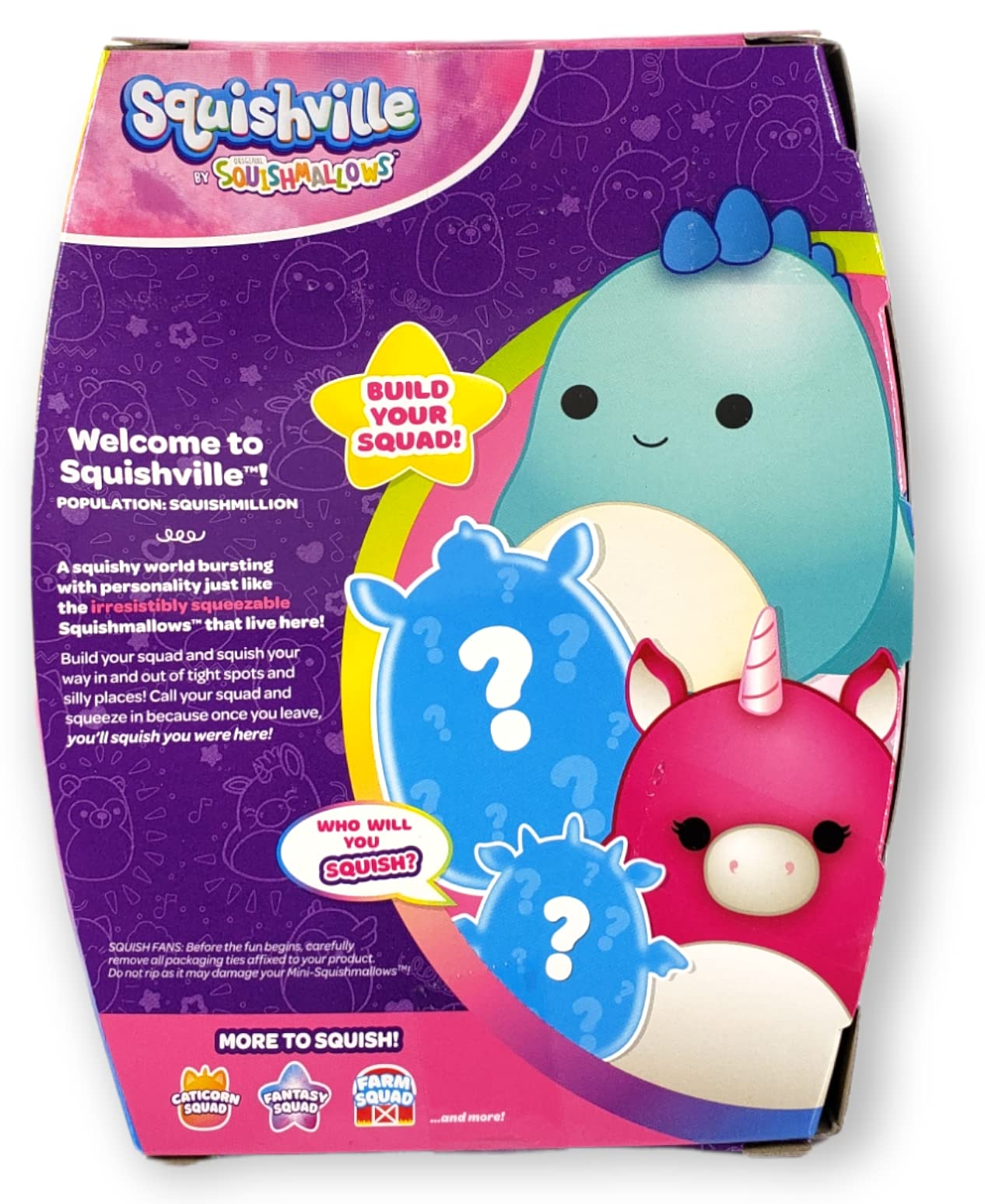 Fantasy Squad 4 Pack Of Mini Squishmallows Squishville (2 Mystery + 2 Viewable)