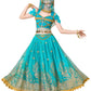 Ellydoor Princess Jasmine Costume For Girls Aladdin Dress Up Halloween Cosplay Party Belly Dance Outfit Blue, Tag 120