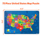 Skillmatics United States Map Puzzle - 75 Piece Jigsaw Puzzle, Educational Toy, Geography For Kids, 250+ Facts About The States Of America, Gifts For Boys & Girls Ages 6 To 12