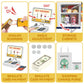 POFJOEQ Cash Register Playset for Kids - 48PCS Pretend Play Money, Calculator, Scanner, Credit Card and Play Food for Boys and G