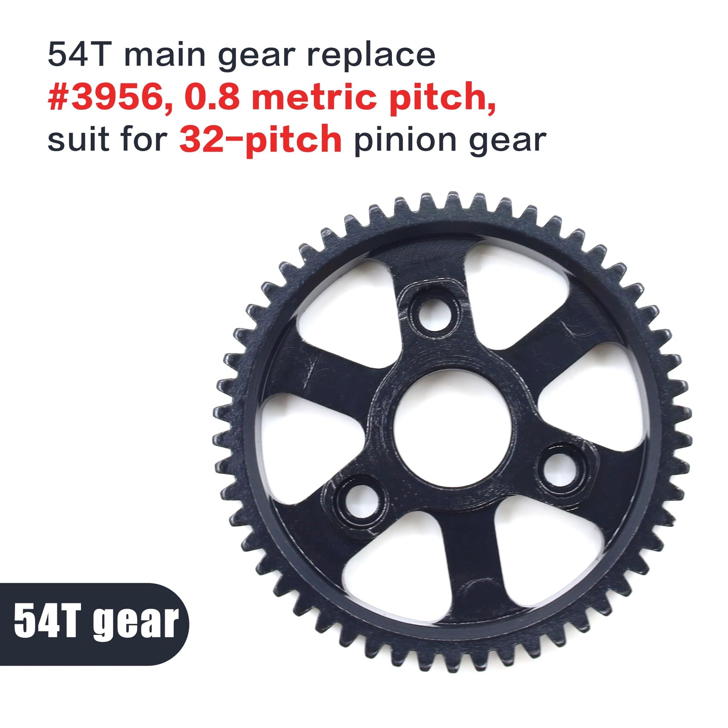 Raflot Hardened Steel 54T Spur Main Gear For 1/10 Traxxas Slash Traxxas Rustler Traxxas Stampede Platinum 4X4 Vxl 2Wd Jato Rally