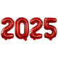 Goer 2025 Foil Number Balloons For 2025 New Year Eve Festival Party Supplies Graduation Decorations (Red,16 Inch)