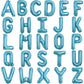 Toniful 52 Pieces 16 Inch Light Blue Letter A-Z Balloons,Custom Phrase Mylar Foil Alphabet Letter Diy Personalized Phrase Banner