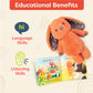 B. toys Plush Bunny Playset with Board Book - 12" Soft Fabric Baby Toy - Coral Cutie