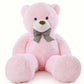 Poutmac Big Teddy Bear 55'' Giant Pink Soft Stuffed Animals Cute Plush Toy For Girlfriend Women Kids For Valentine'S Christmas B