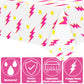 AellasNervalt 3Pcs Preppy Pink Lighting Bolt Party Tablecloths Plastic Rectangle Table Covers Disposable Y2k Tablecloth for Girl