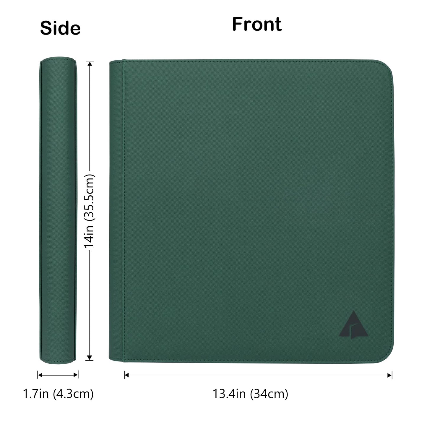 Rayvol enhanced 12-Pocket 720 Card Binder  Ringless Trading Card Album Folder - Side Loading Black Page Pocket Binder for TCG -Forest Green