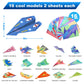 Vodolo Paper Airplane Kits with 16 Classic Designs,32 Sheets Paper Planes Origami Kit for Kids Ages 5-12,Airplane Gifts for Boys