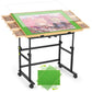 Tranqio 1500 Piece Jigsaw Puzzle Table with Metal Lazy Susan, Rotating Adjustable Height Puzzle Desk with Legs for Adults, 4-Til