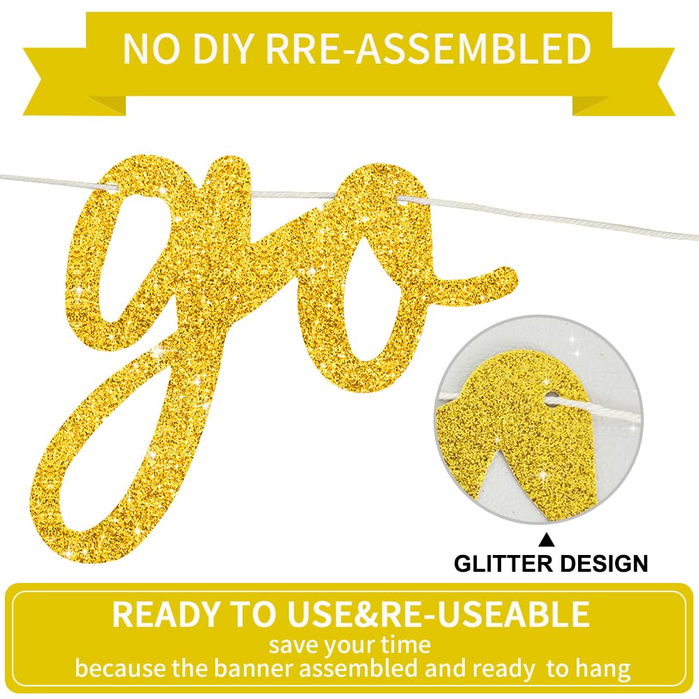 Beishida Gold Go Shawty It'S Your Birthday Banner - 11.4Feet,No Diy - Hip Hop Theme Glitter Happy Birthday Banner - Pre-Strung -