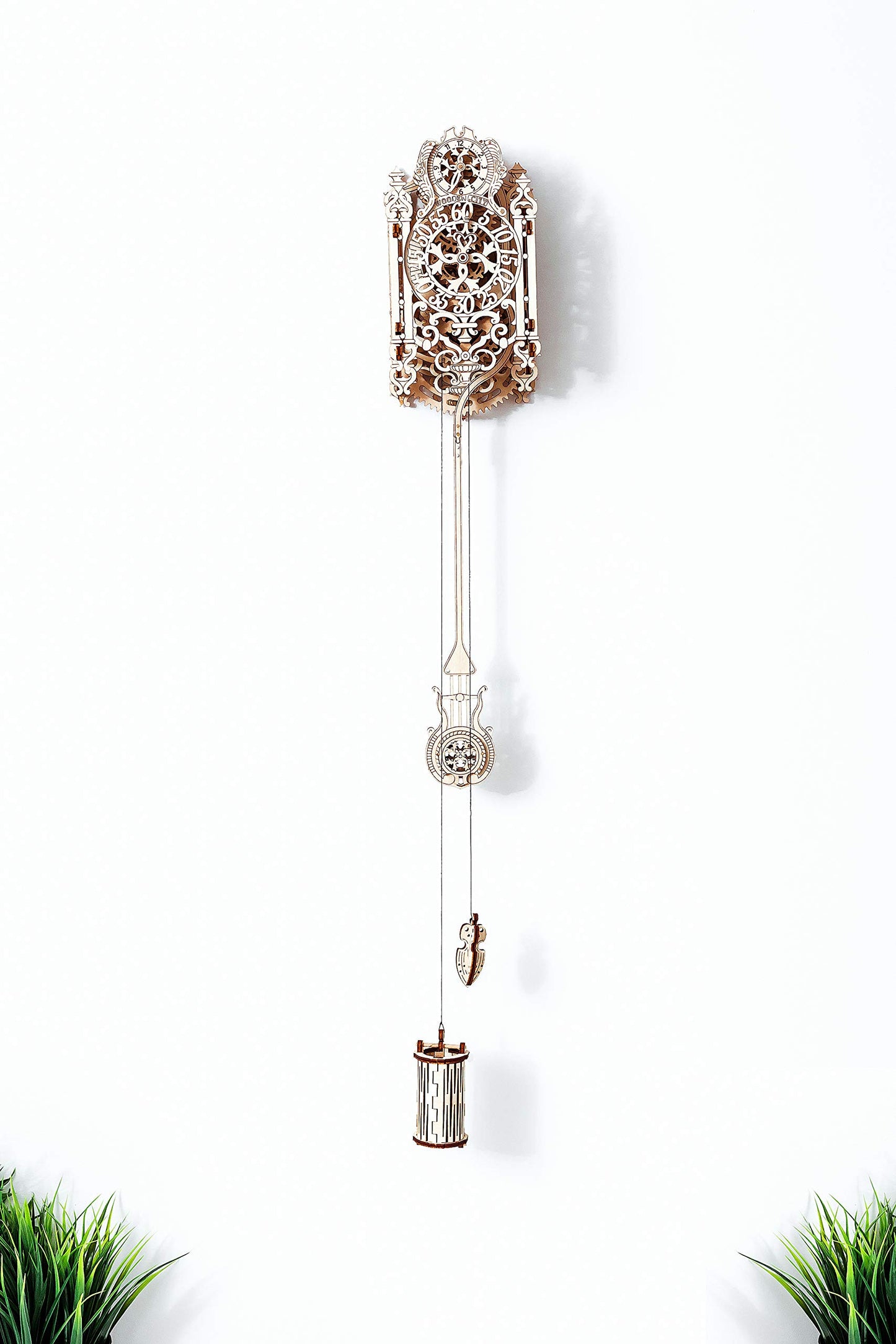 WOODEN.CITY Royal Wall Clock Kit 3D Puzzle  Wooden Clock Model - 126 Pieces  Mechanical Pendulum  Coin-Operated  Rococo Style  Expert  Unisex  Ages 14+  WR314