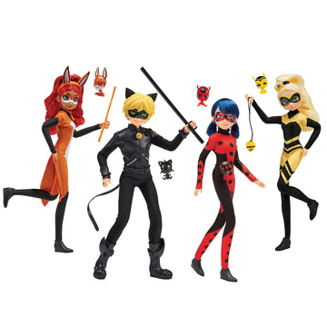Miraculous Ladybug Heroez 4-Pack Dolls W/Exclusive Ladybug Doll By Playmates Toys