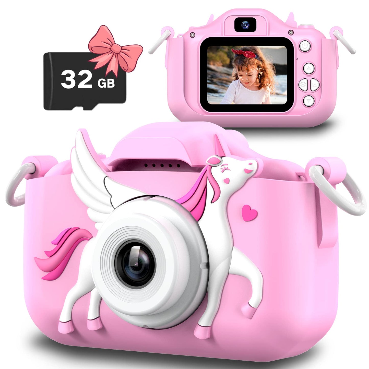 Slothcloud Unicorn Kids Selfie Camera,Unicorn Gifts For Girls Age 3-12,Hd Kids Digital Video Cameras For Toddler,Toy For 3 4 5 6