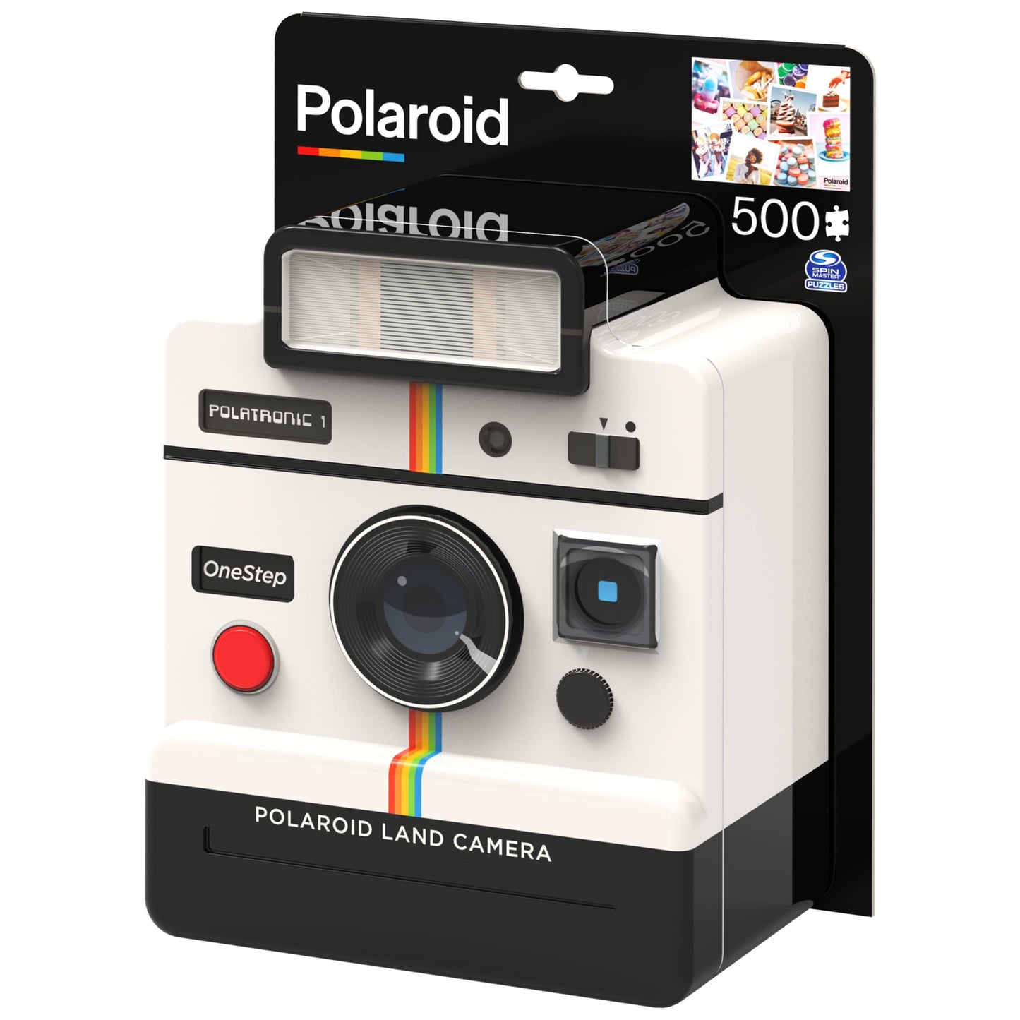 Spin Master Games Polaroid 500-Piece 3D Tin Sweet Treats Jigsaw Puzzle, Vintage Retro Film Camera, Plastic, Model 6063068