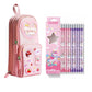 Zqiue Pink Pencil Pouch With 12 Hb Unicorn Pencils Set For Kids Girls Pencil Case With Zipper, School Stationery Kit For Writing