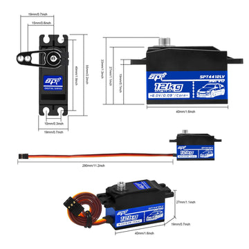 WOAEIUOS 12kg Low Profile Servo RC Digital Servo High Torque Full Metal Gear & 25T Metal Servo Horn Digital Servo for 1/10 RC Ca
