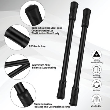 Ayxxzjd 2 Pieces Pen Spinning Spinner Pen Gaming Pen Spinning Mod Gaming Spinning Pens Flying Spinning Pen Finger Rotating Pen F
