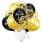 SHUNTAI 77th Birthday Balloons, Black and Gold 12" Latex Confetti, 15 Pack - Perfect for 77 Year Old Theme Party Decorations