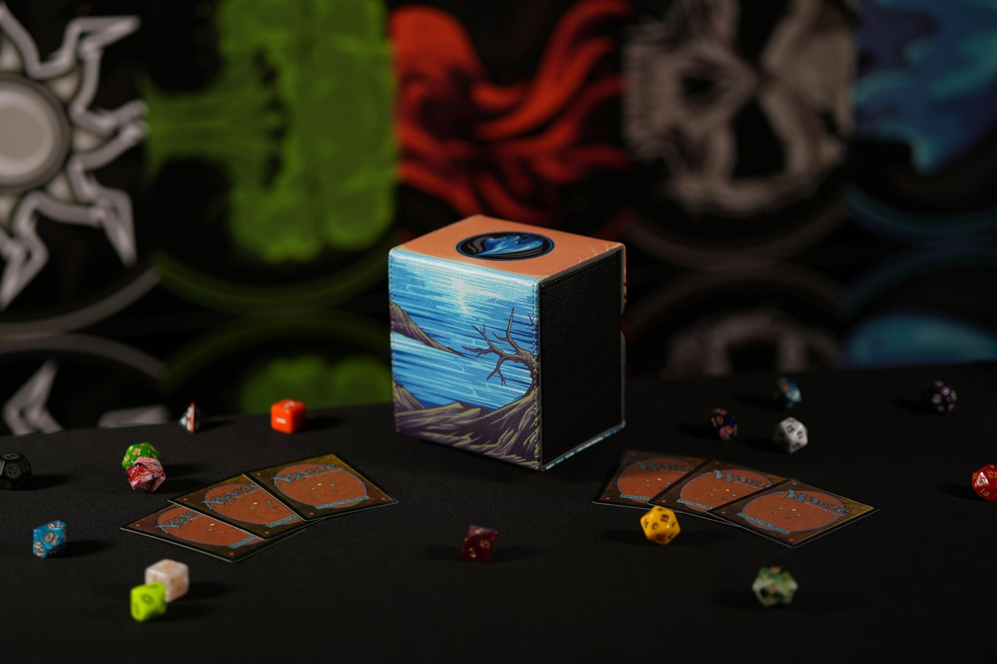 Ai protective covering MTG Commander 100+ Card Custom Art Deck Box With Storage (Island)