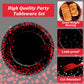 96 Pcs Black And Red Party Plates And Napkins Party Supplies Red Dot On Black Party Birthday Tableware Set Decorations Favors Fo