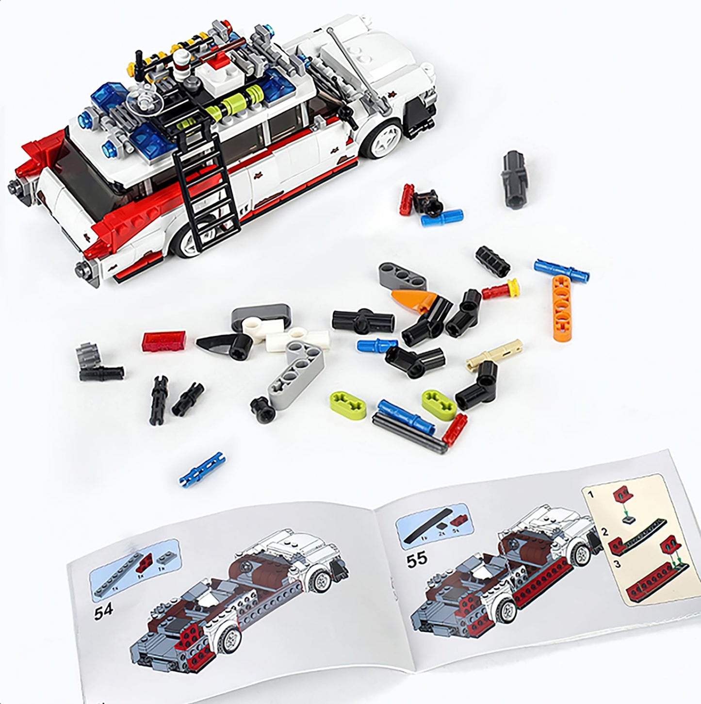 HI-REEKE Buster ECTO-1 Building Kit for mature-themed  Ghost Speed Champion Car Creator Building Blocks Toy Set Creator-605PCS