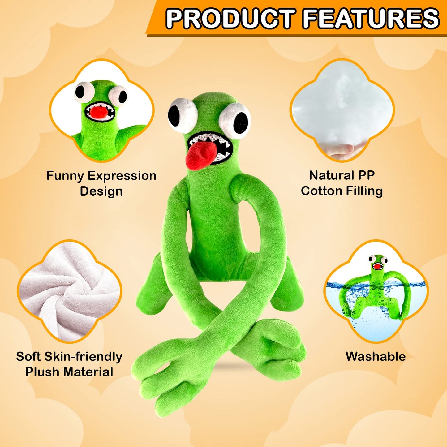 TwCare Green Plush Toy for Kids Adults, Playing with Family, Soft Stuffed Animal Plushie Toys, Plushies Birthday Thanksgiving Ch
