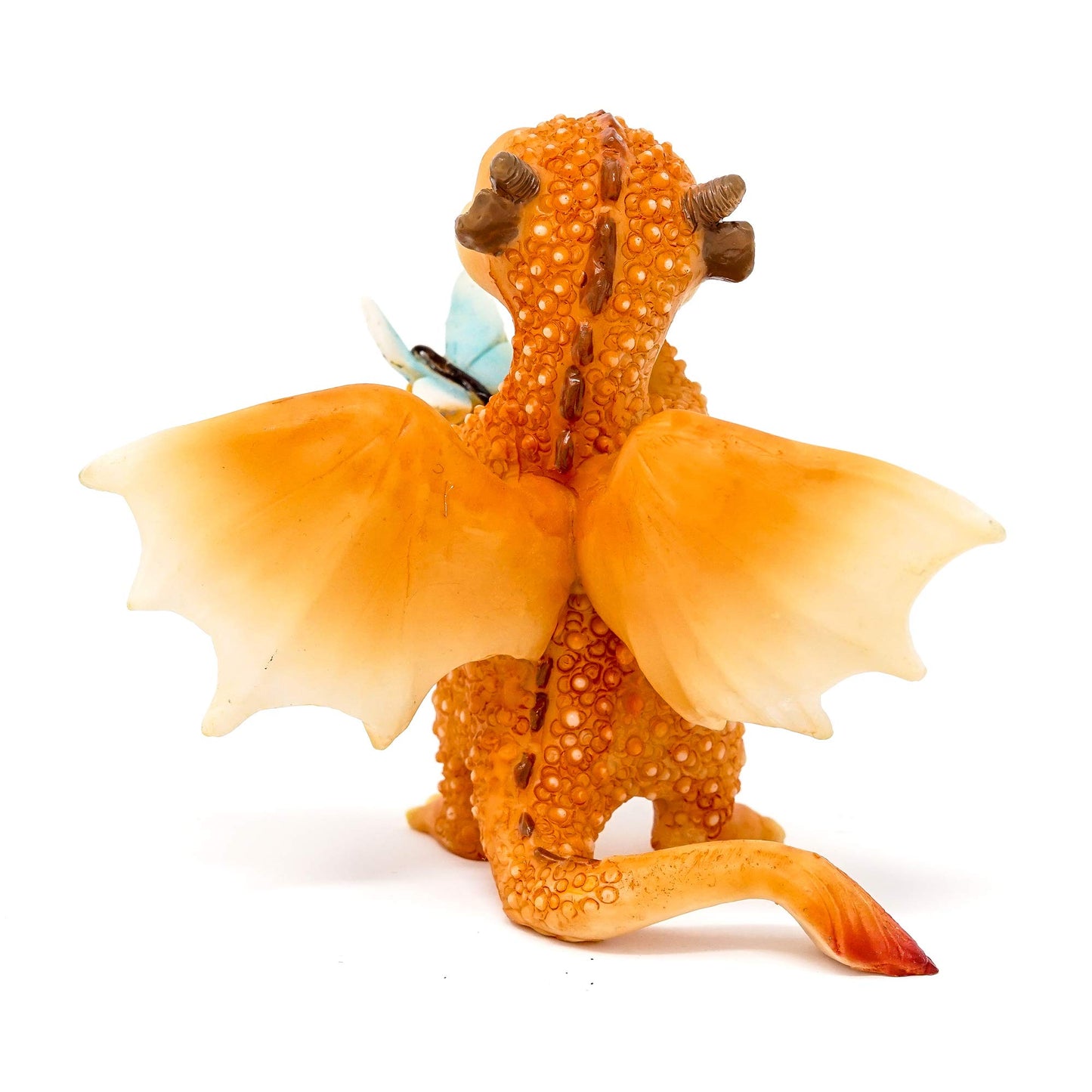 Top Collection Solar The Red Dragon - Mini Collectible Fantasy Figurine (Pondering Life With Butterfly)