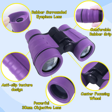 Essenson Binoculars For Kids Toys Gifts For Age 3-12 Years Old Boys Girls Kids Telescope Outdoor Toys For Sports And Outside Play Hiking, Bird Watching, Travel, Camping, Birthday Presents (Purple)