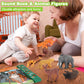 Tudoccy Safari Animals Figures Toys - 13 Realistic Plastic Figurines & Sound Book - Educational Gift for Kids 3 Years & Up - Multi-color