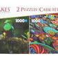 Set Of 2 Keepsakes 1000 Piece Jigsaw Puzzles | Colorful Birds