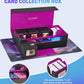 UAONO Card Storage Box for Trading Cards  5 in 1 Card Deck Case with 4 Pcs Small Commander Deck Box  Large Card Box for MTG/TCG/PTCG Magic Sports Cards Game Playmat (Black  Purple)