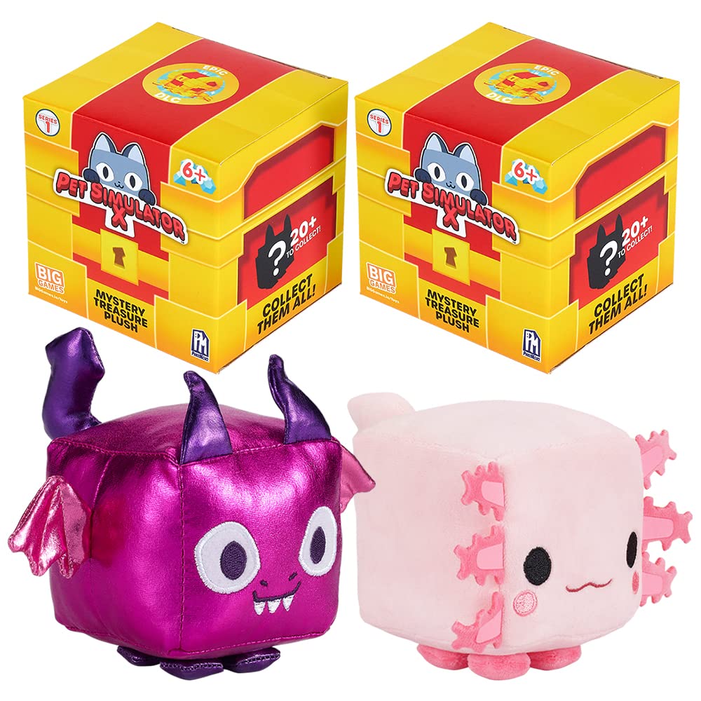 Pet Simulator X - Mystery Pet Treasure Plush 2-Pack (Two 4' Tall Plushies, Series 1) [Includes Dlc]