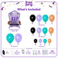 House Of Party Halloween Balloon Arch Kit - 18/12/10/5 Inch Black Purple Orange And Teal Balloons With Large Gravestone Foil Bal