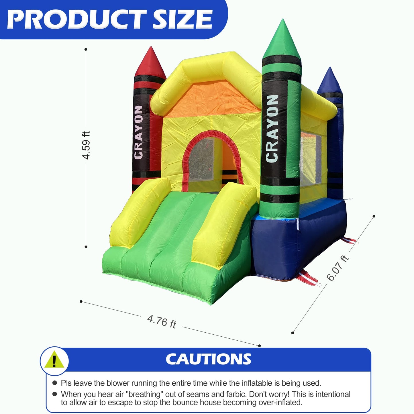 Dvreugde Outdoor & Indoor Mini Inflatable Bounce House with Blower Toddler Castle Kids Bouncy House with Slide, air Blower, Carr