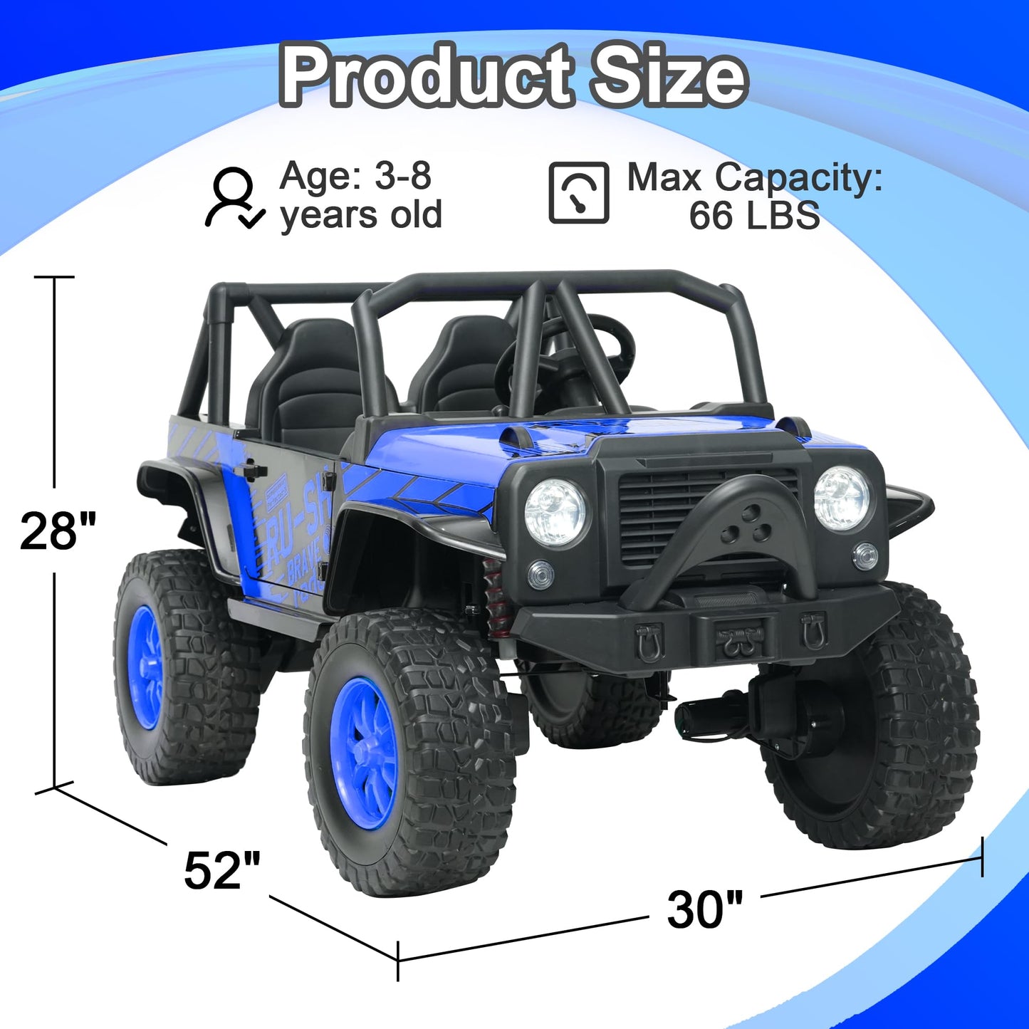 24V 5Ah 2 Seater Power Wheels For Kids, 4Wd Kids' Electric Vehicles With Remote Control For Girls Boys, Utv Ride On Car For Kid,