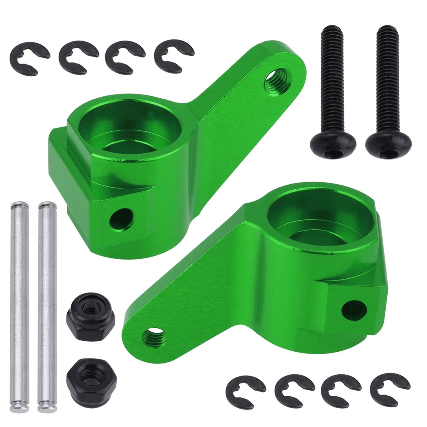 HobbyPark Aluminum Front Steering Blocks Upgrade Parts for 1/10 Traxxas 2WD Slash, Rustler, Stampede, Bandit, Replace 3736, Gree