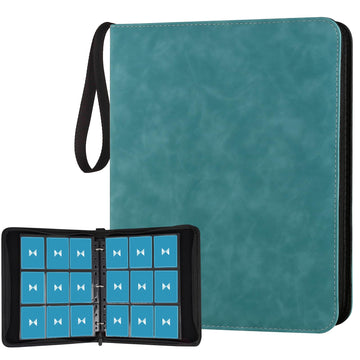 GERMUN 720 Card Binder  enhanced Trading Card Binder  9 Pocket Double Sided Pocket PU Card Collection Binder  Collector Card Album  Card Folder for MTG  TCG  Sports Cards  Game Cards (Lake Blue)