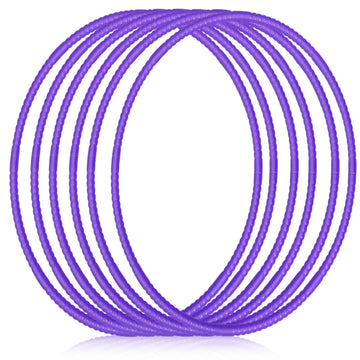 Poen 10 Pcs Exercise Hoop Adjustable Detachable Plastic Toy Hoop Colored Hoop Circles Playground Toys For Gymnastics Games Dog Agility Equipment Party Decor, 28 Inch (Purple)
