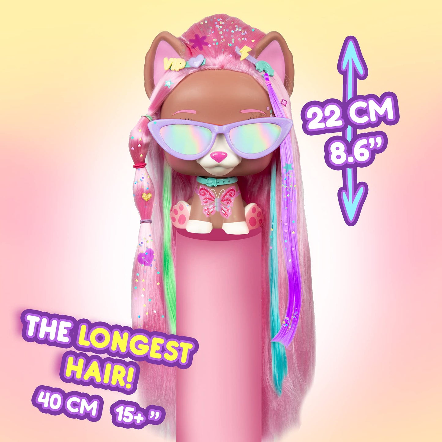 Imc Toys Color Boost - Mega Vip Pet Nyla | Styling Head, 30+ Accessories, Kids Age 3+, Multi