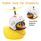 wonuu Rubber Duck Car Ornaments Yellow Duck Car Dashboard Decorations Cool Glasses Duck with Propeller Helmet (White Rabbit-Yellow)
