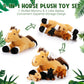 Lenwen 5 Pcs Horse Stuffed Animals Large Mommy Horse Plush With 4 Cute Babies In Zippered Belly Nurturing Plushie Toy Set For Birthday Gift Derby Party Favors(Cute)