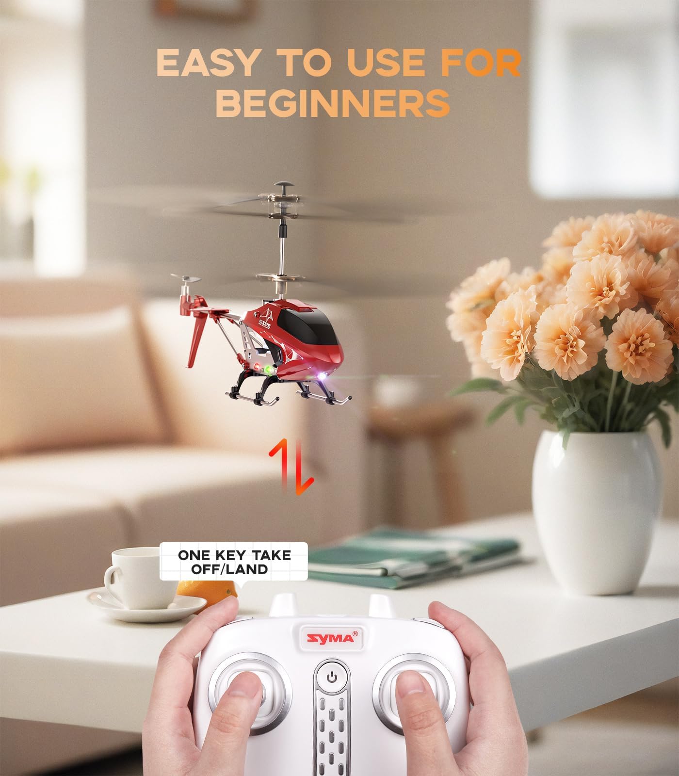 S107H-E Rc Helicopter With Altitude Hold, 3.5 Channel, Gyro Stabilizer - For Kids And Beginners