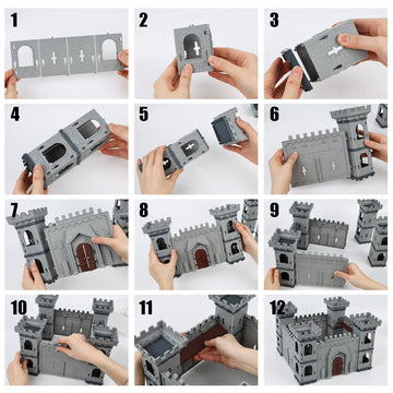 Lovestown 241Pcs Medieval Dragon Toy Set, Assembled Castle Toys Knight Warrior Figures Medieval Knights For Kids Birthday