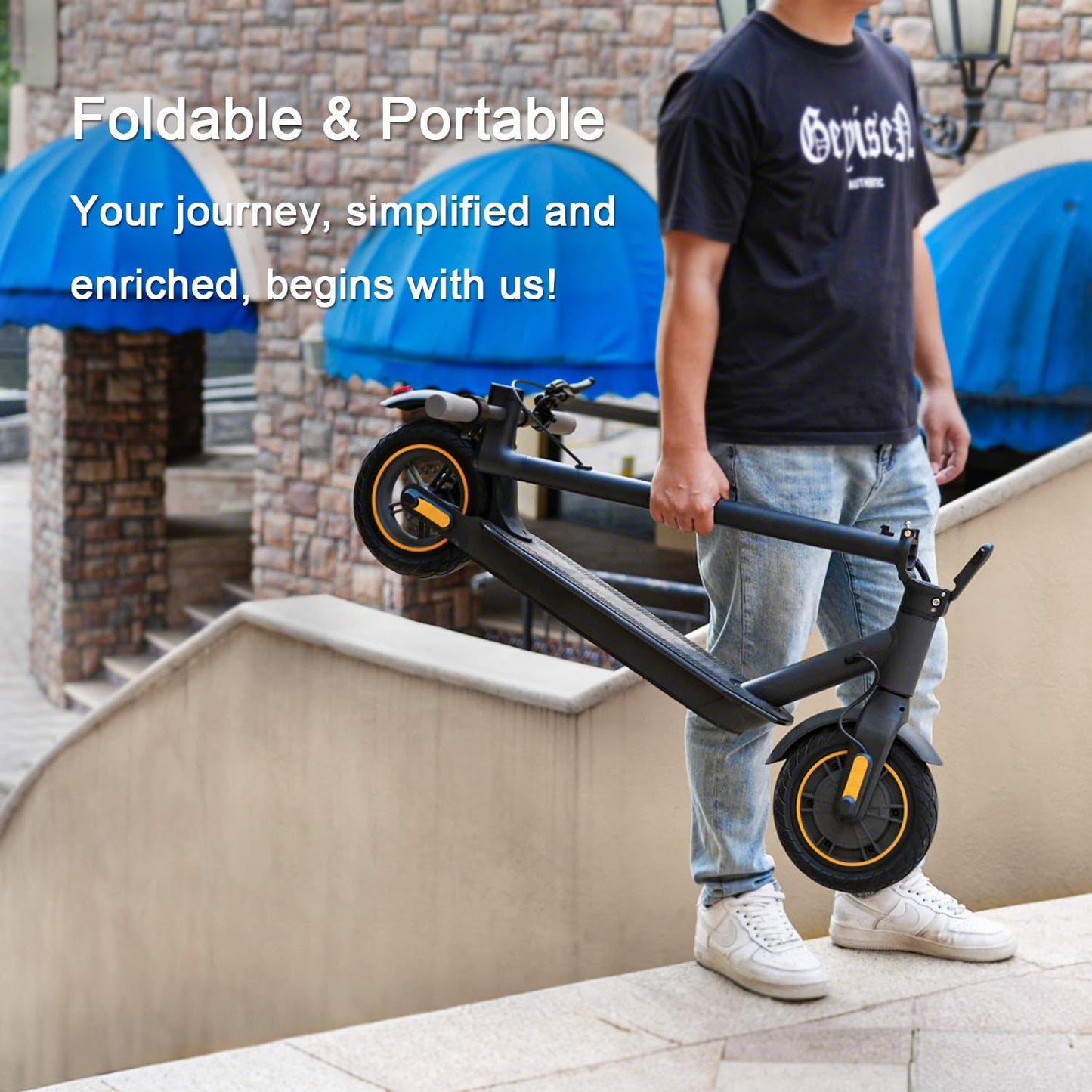Electric Scooter 10'' Solid Tires 600W Peak Motor Up To 20Miles Range And 19Mph Speed For Adults - Portable Folding Commuting Sc