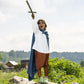 Prebene Boys Medieval Pirate Set Shirt & Ankle Pants Kids Renaissance Halloween Costume Scottish Jacobite Tops And Trousers (Whi