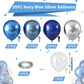 Blue Silver Balloons, Pearl Navy Blue Balloons Metallic Light Blue And Silver Balloons Silver Star Confetti Balloons For Boys Gi