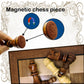 Baspoom Nature Wood Chess Pieces Set - 3.15” King Tournament Staunton Chessmen with Storage Bag, Magnetism Chess Piece