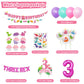 Mpanwen Girl Dinosaur Birthday Party Decorations, Three Rex Pink Dinosaur Dino Party Supplies For Girls Baby - Banner, Cake, And